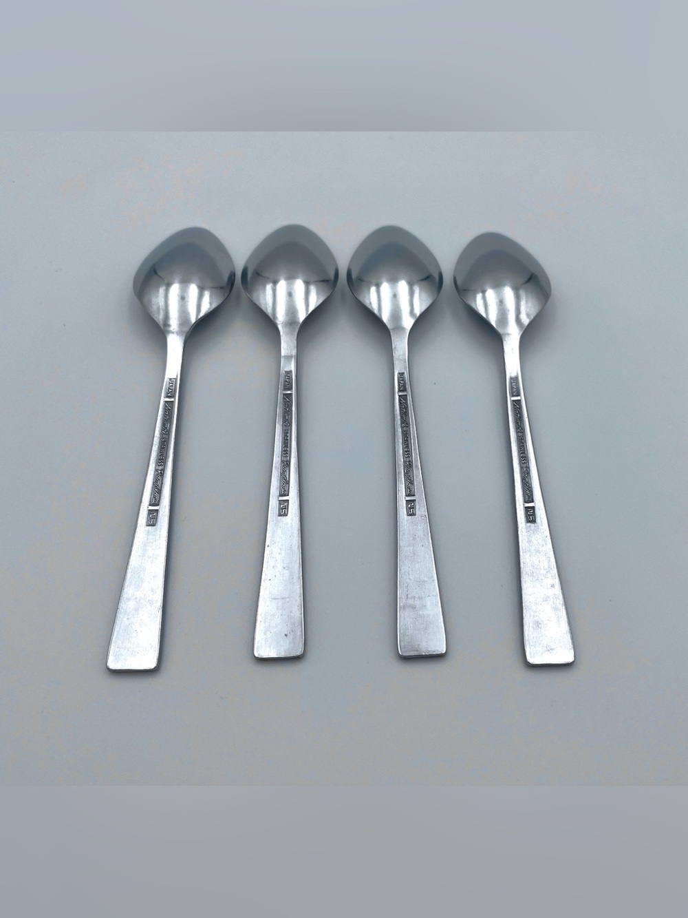 Vintage National Silver Co PAMPLONA Stainless Steel Teaspoons - MCM - Set of 4 - Picture 2 of 6
